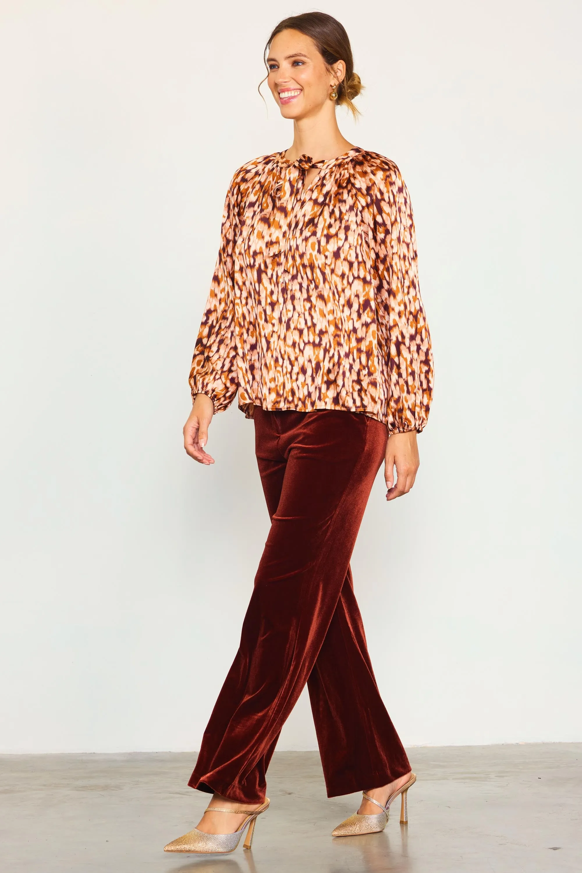 Leopard Print Longsleeve Blouse