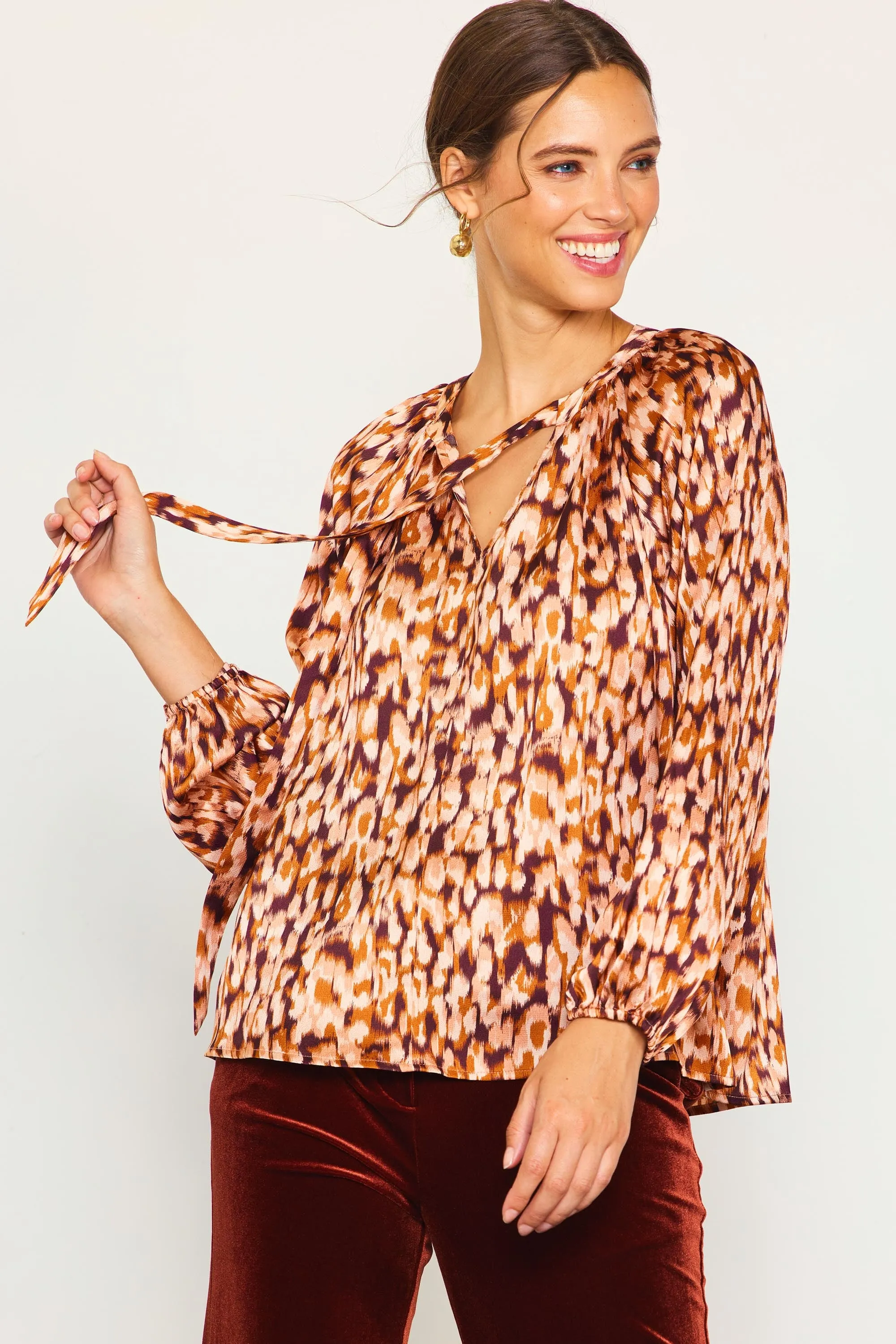 Leopard Print Longsleeve Blouse