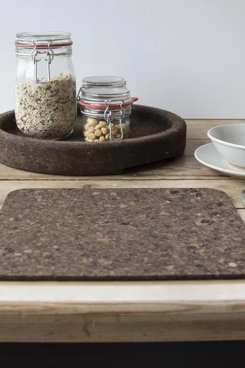 Liga Smoked Cork Rectangle Placemat Set