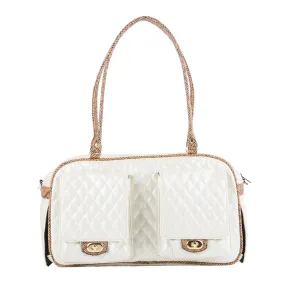 Marlee Pet Carrier - Ivory Quilted with Snake