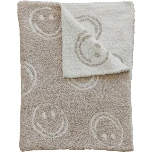 Mebie Baby Plush Blanket - Taupe Smiley