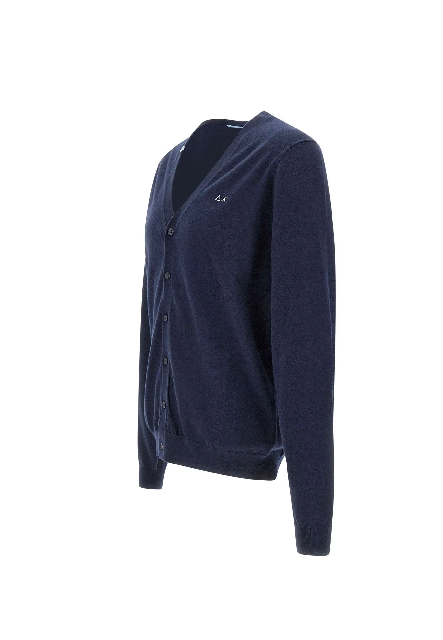 Men's Navy Blue V-Neck Cardigan