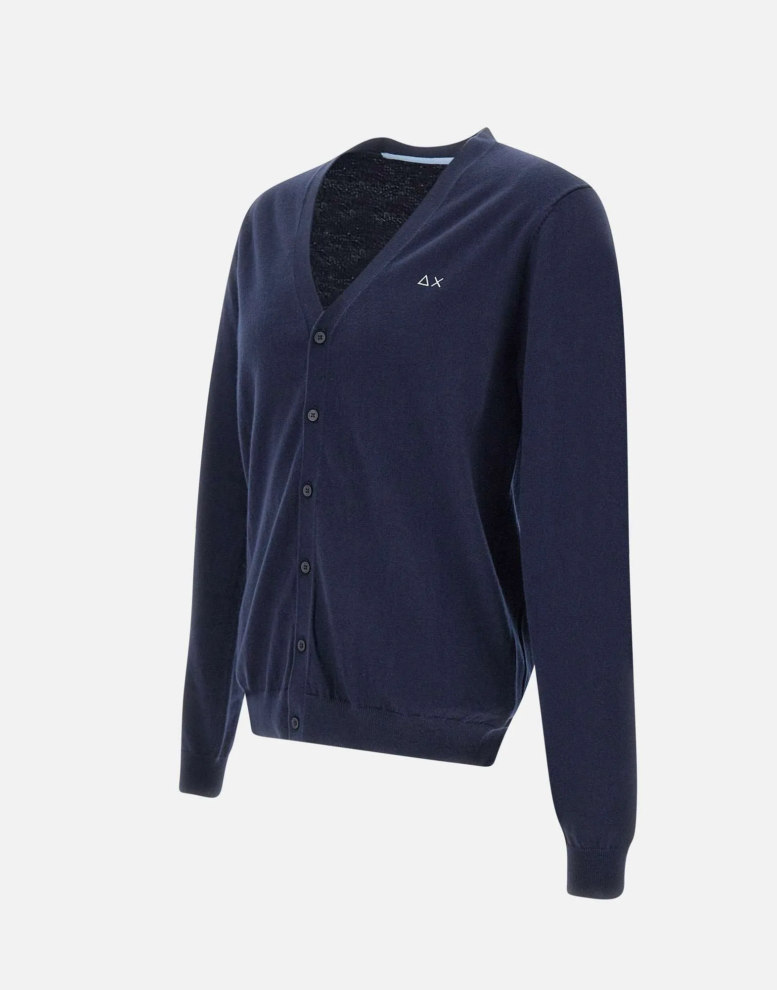 Men's Navy Blue V-Neck Cardigan