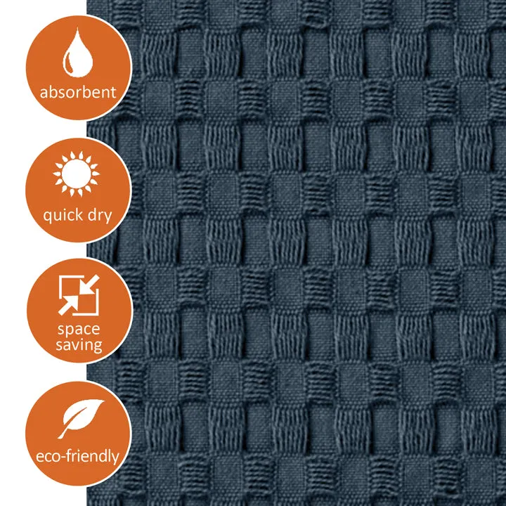 Midnight Blue Waffle Bath Mat - Modern Style