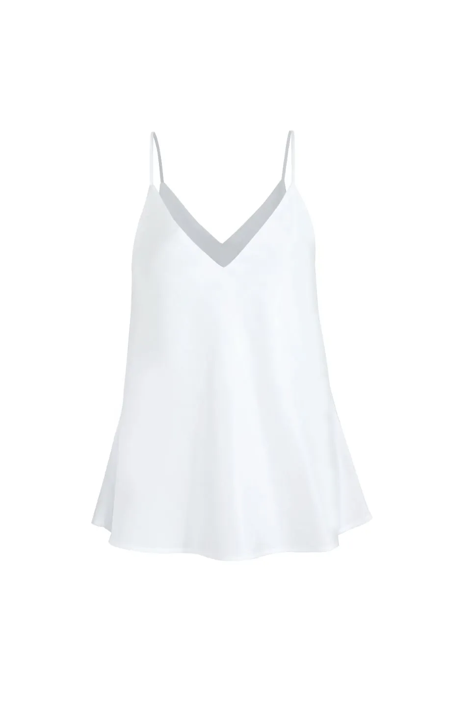 Moonlight Pearl Satin Bias V Neck Cami