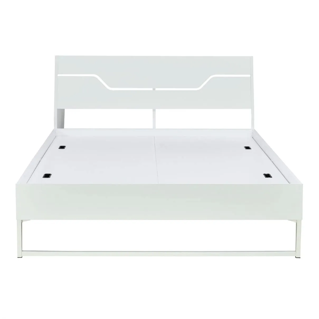 Nilkamal SLEEP Hybrid Wood and Metal Structure Grande Queen Size Bed, Lightweight and Portable (78 X 60, White)