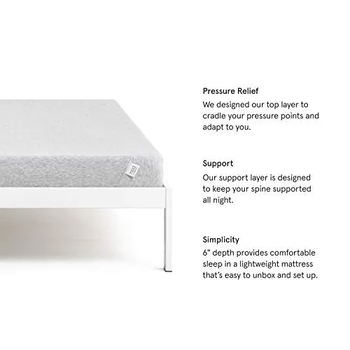 Nod by Tuft & Needle 6-Inch Full Mattress, Adaptive Foam Bed in a Box, Responsive and Supportive, CertiPUR-US, 100-Night Sleep Trial, 10-Year Limited Warranty