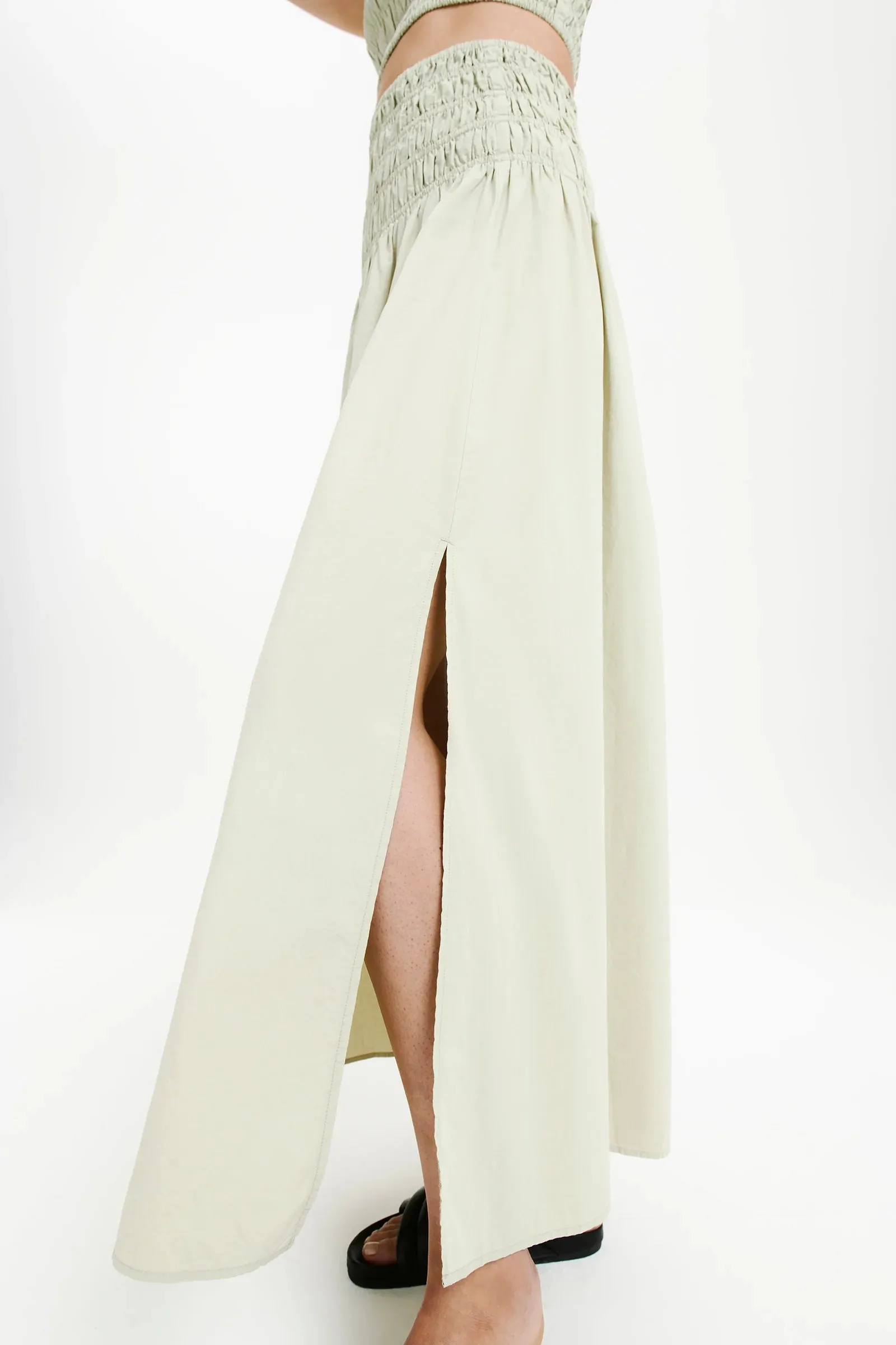 Oasis Poplin Maxi Skirt-Eucalyptus