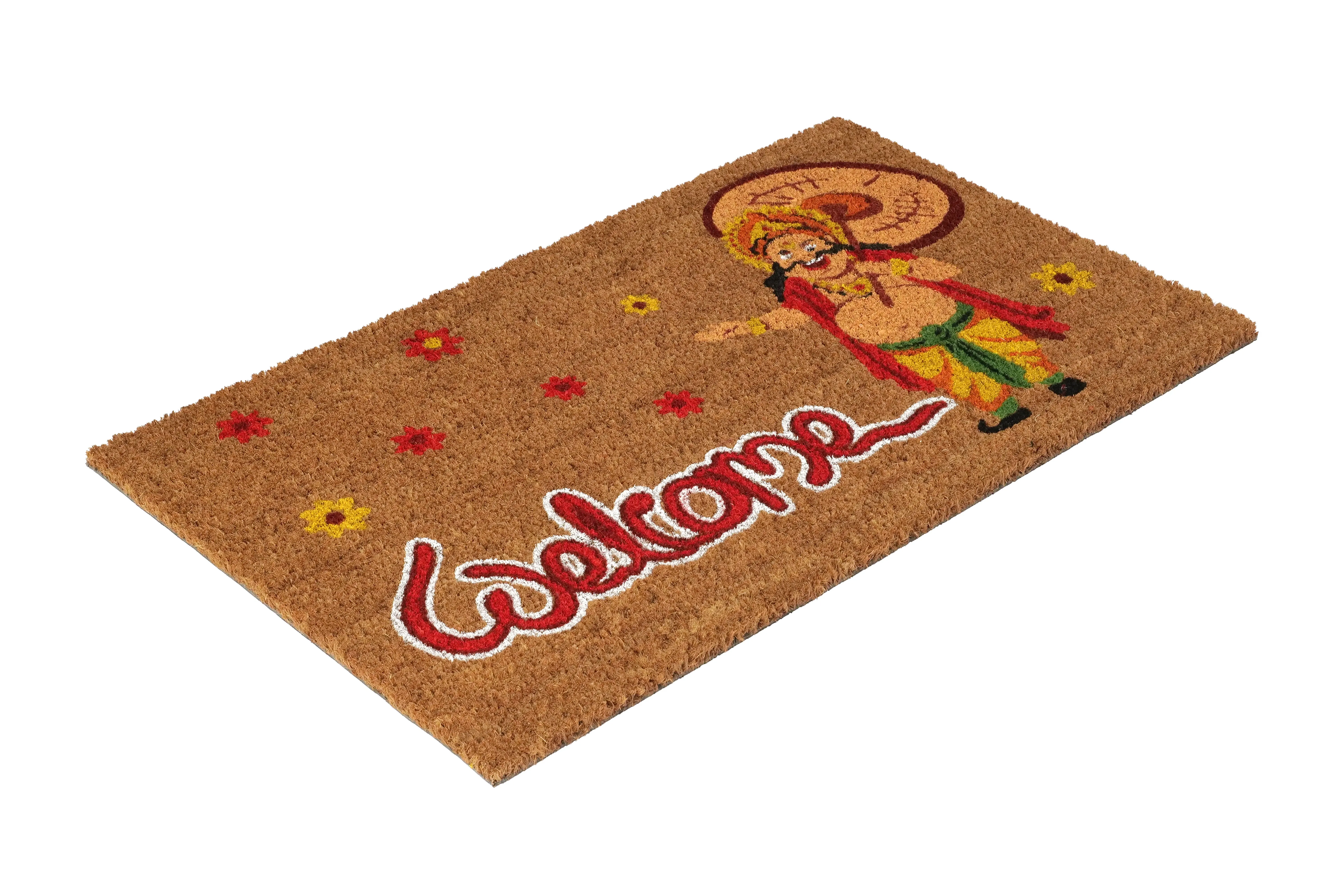 OnlyMat Onam Theme Kerala Doormat - Natural Brown