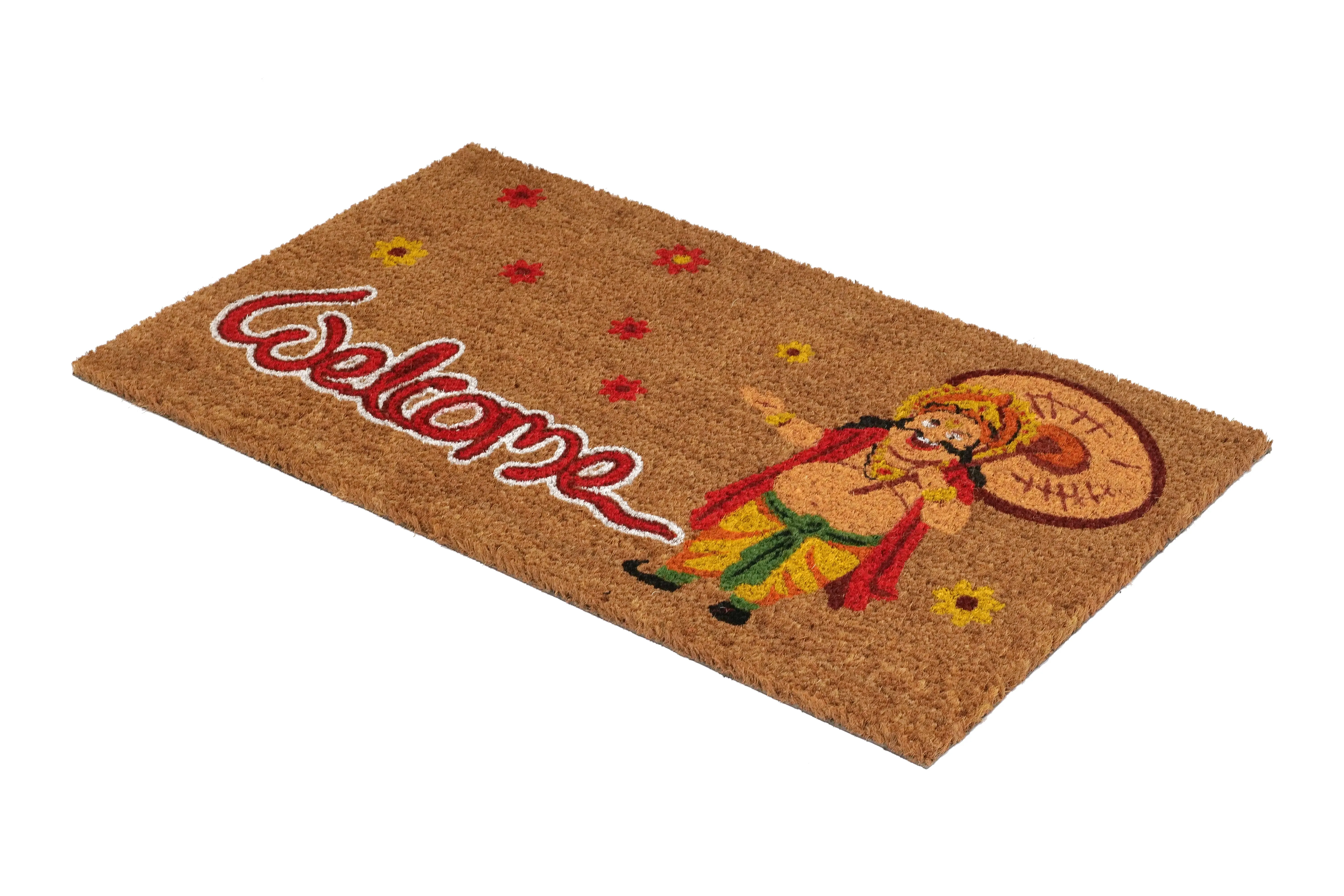 OnlyMat Onam Theme Kerala Doormat - Natural Brown