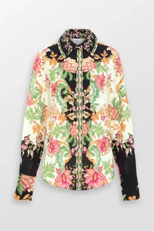 Pahi Floral Oversized Shirt With Handcrafted Buttons