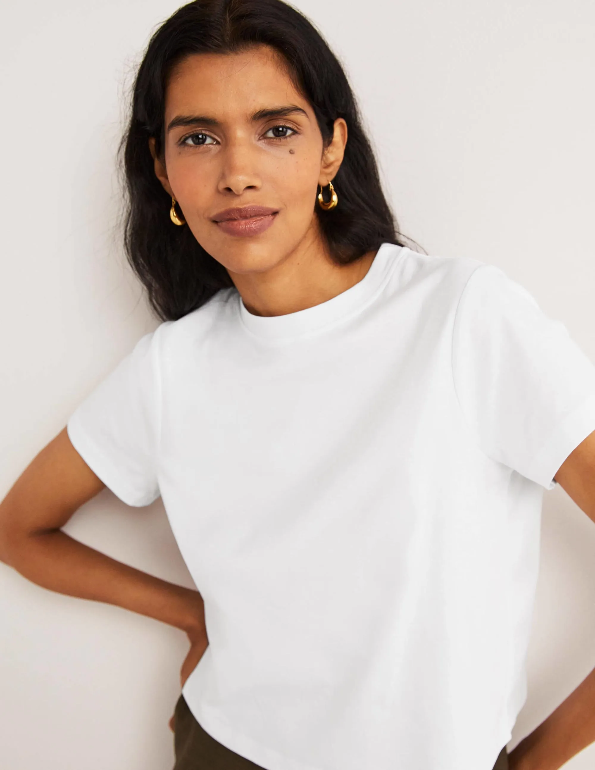 Perfect Cotton Cropped T-Shirt-White