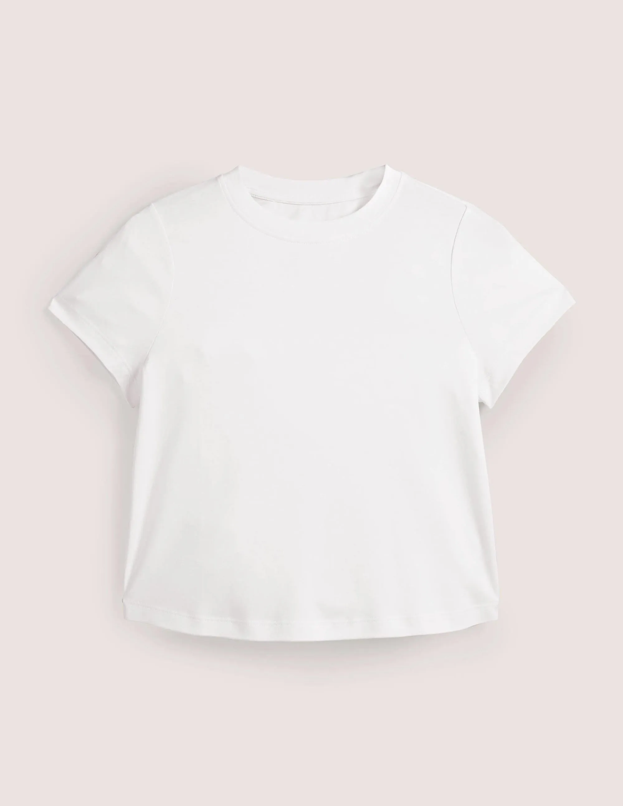 Perfect Cotton Cropped T-Shirt-White