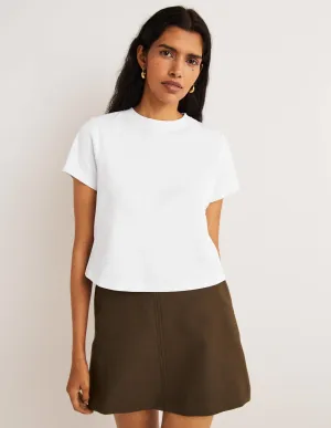 Perfect Cotton Cropped T-Shirt-White