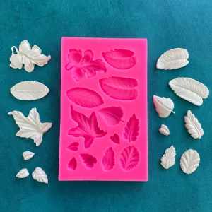 Polymer Clay Mold - assorted leaves works with resin, fondant, soap, food safe