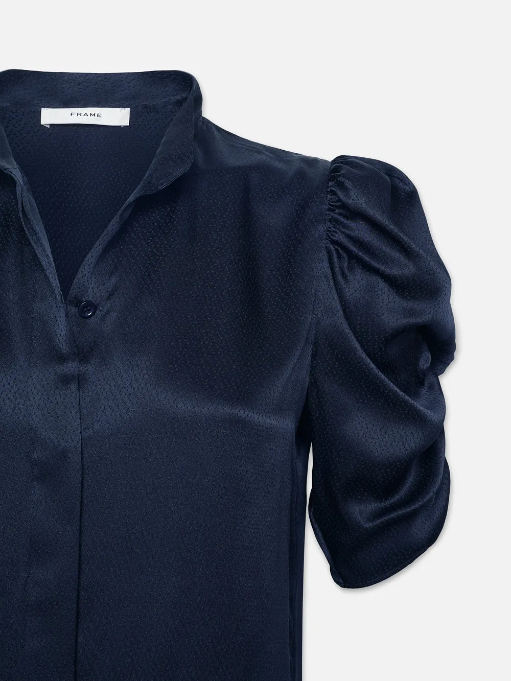 Puff Sleeve Blouse -- Navy