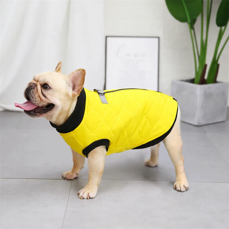 Quilted Vest with Leash Ring for French Bulldog (WJ14)