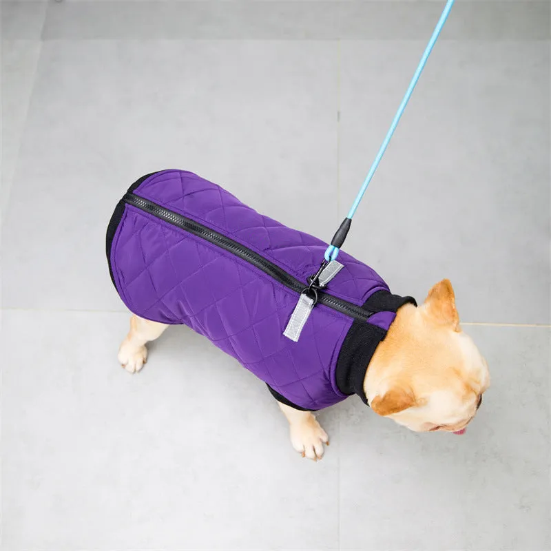 Quilted Vest with Leash Ring for French Bulldog (WJ14)