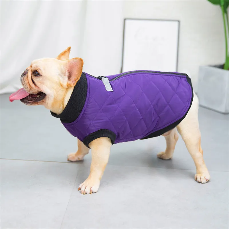 Quilted Vest with Leash Ring for French Bulldog (WJ14)