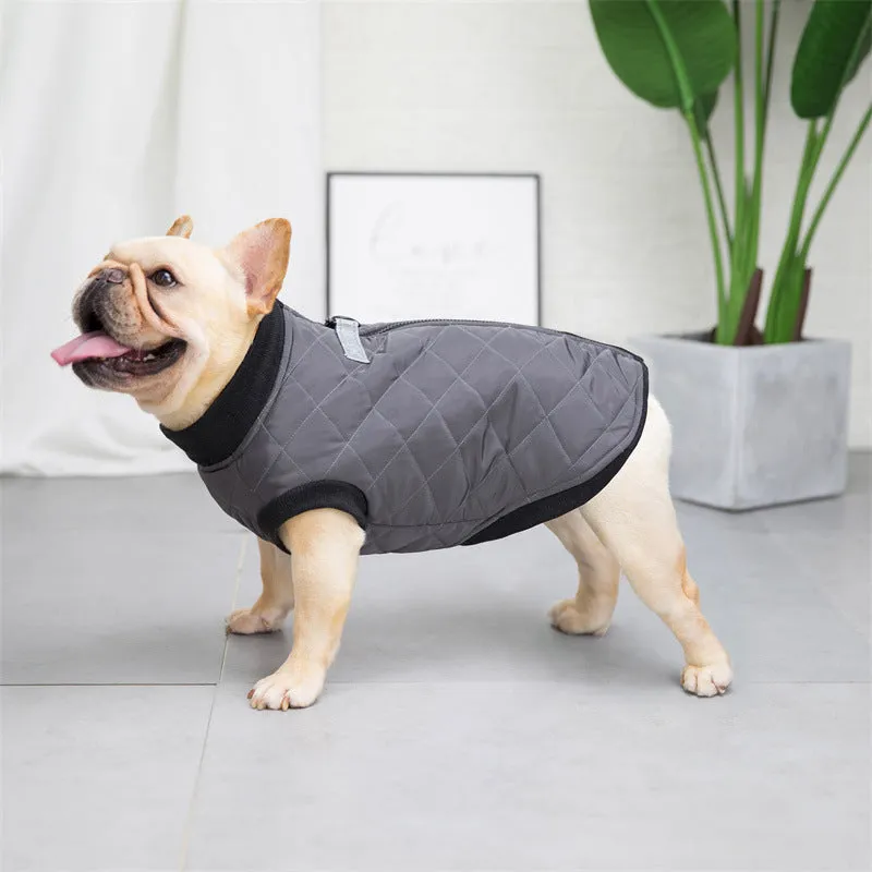 Quilted Vest with Leash Ring for French Bulldog (WJ14)