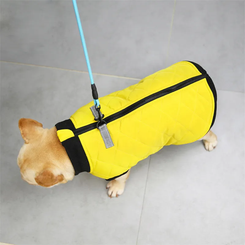 Quilted Vest with Leash Ring for French Bulldog (WJ14)