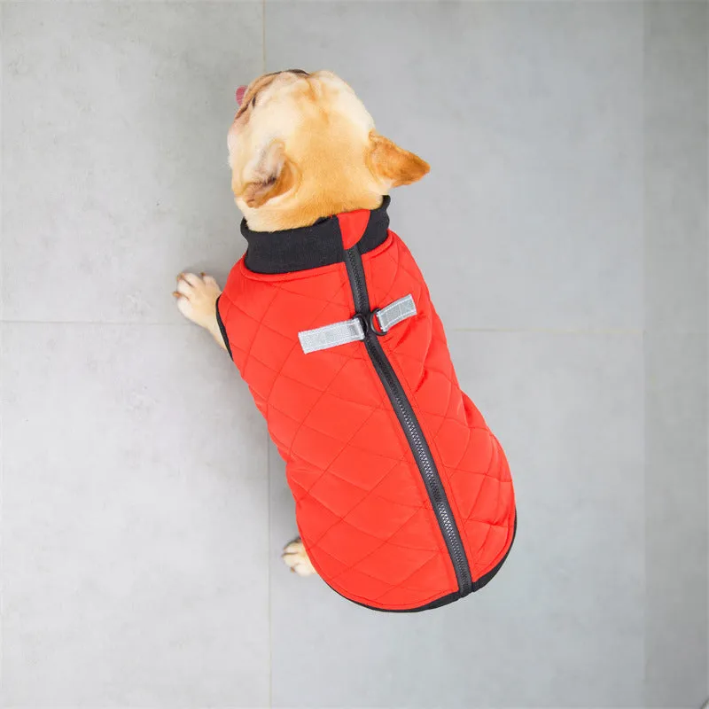 Quilted Vest with Leash Ring for French Bulldog (WJ14)