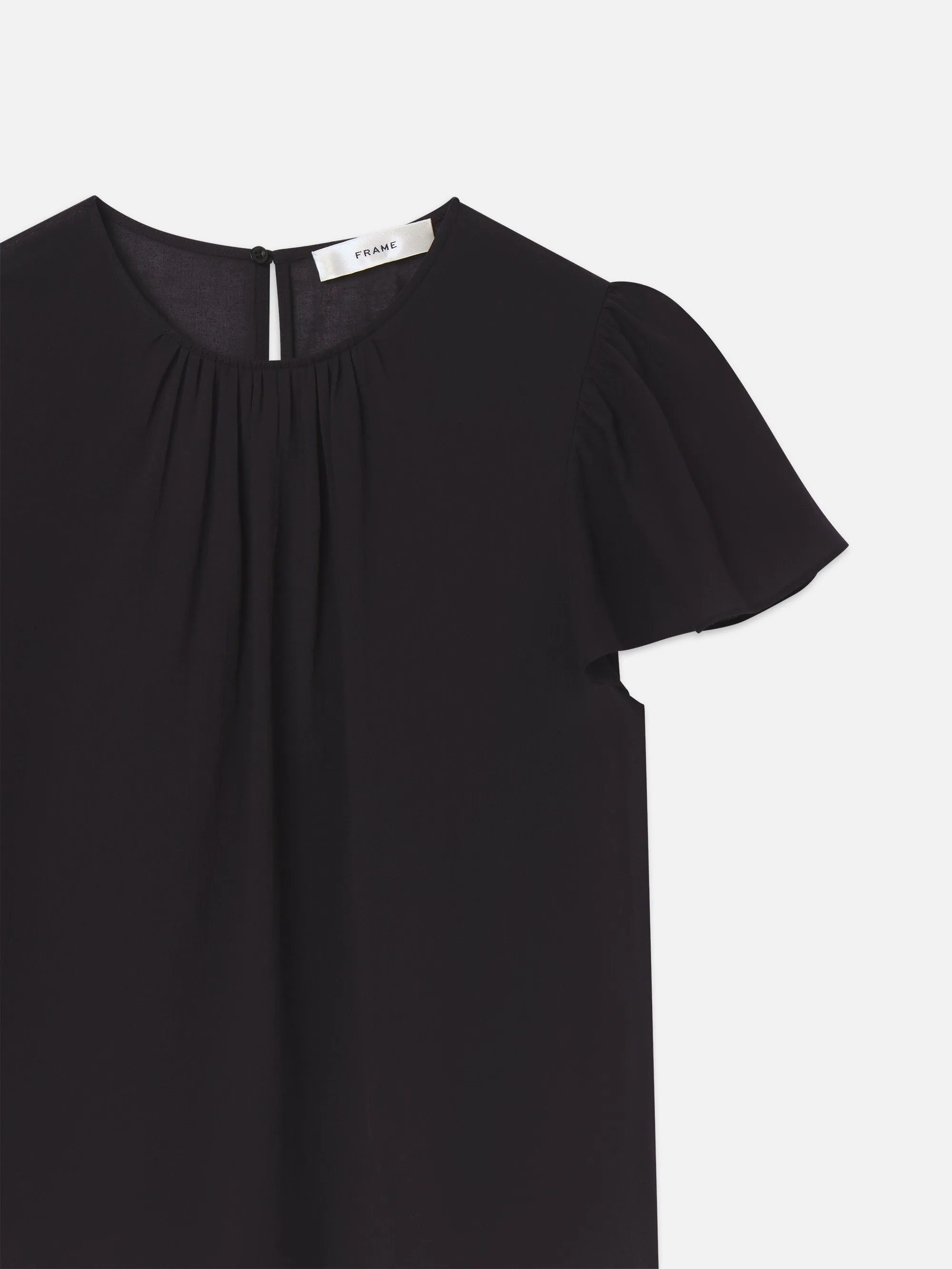 Ruffle Sleeve Blouse -- Black