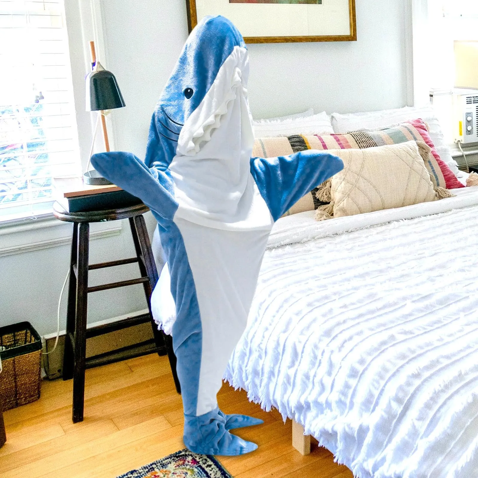 SAZ DEKOR Shark Blanket Parties Plush Funny Clothing Comfortable Cosplay Shark Costume L