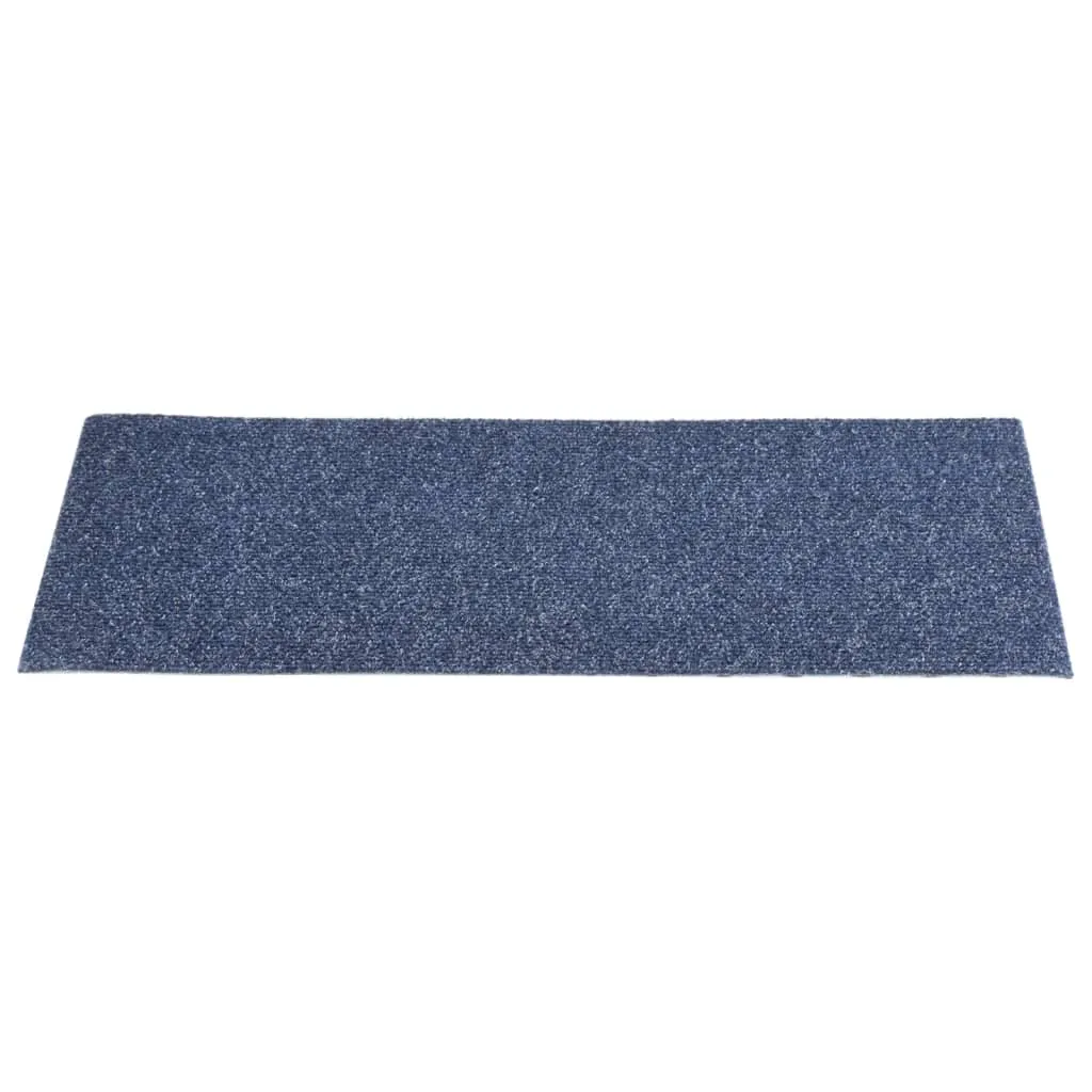 Self-adhesive Stair Mats Rectangular 15 pcs 60x25 cm Grey Blue