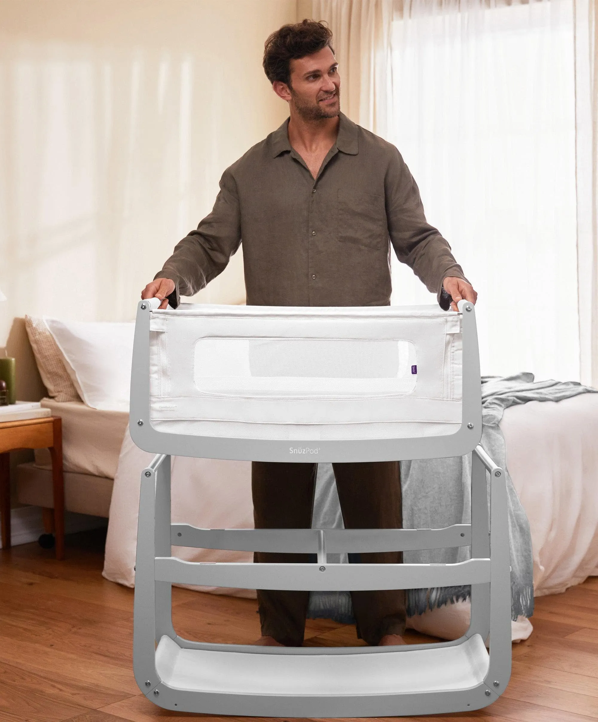 SnuzPod4 Bedside Crib - Dove Grey