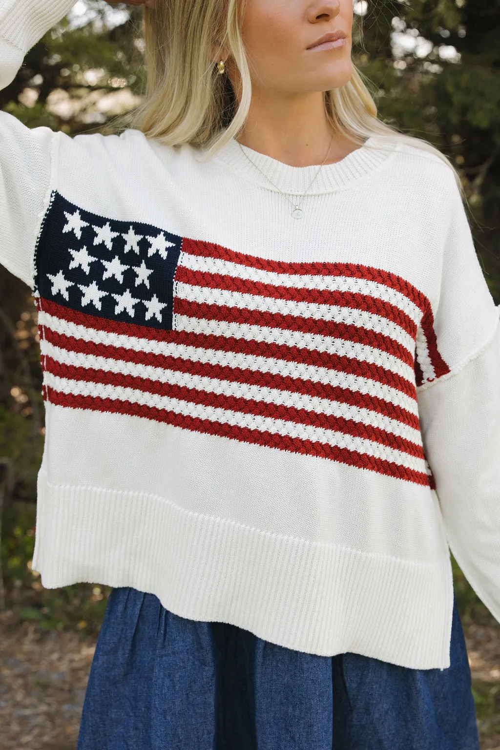 Stars and Stripes Sweater-Ivory