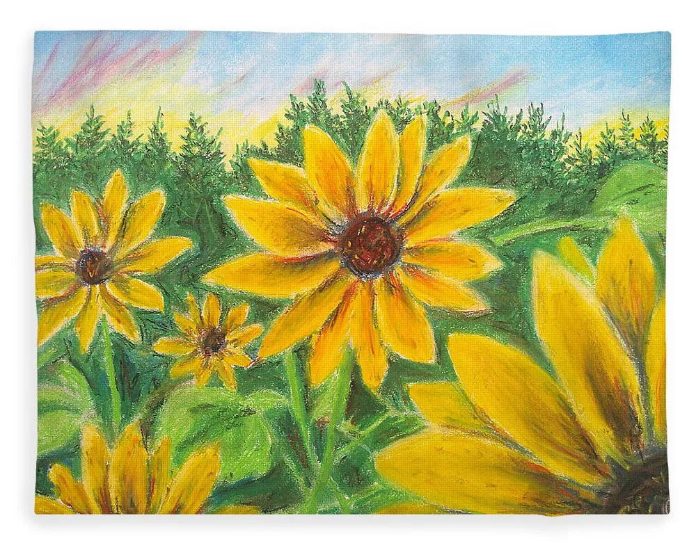 Sunflower on Rainbows - Blanket