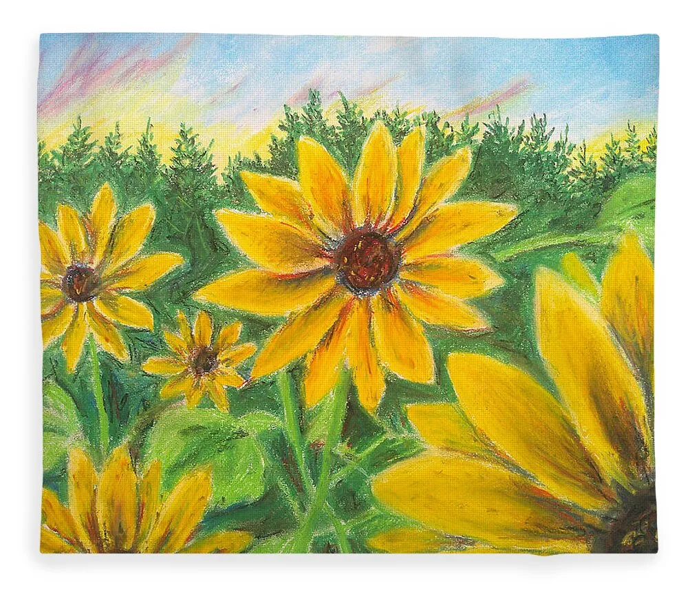 Sunflower on Rainbows - Blanket