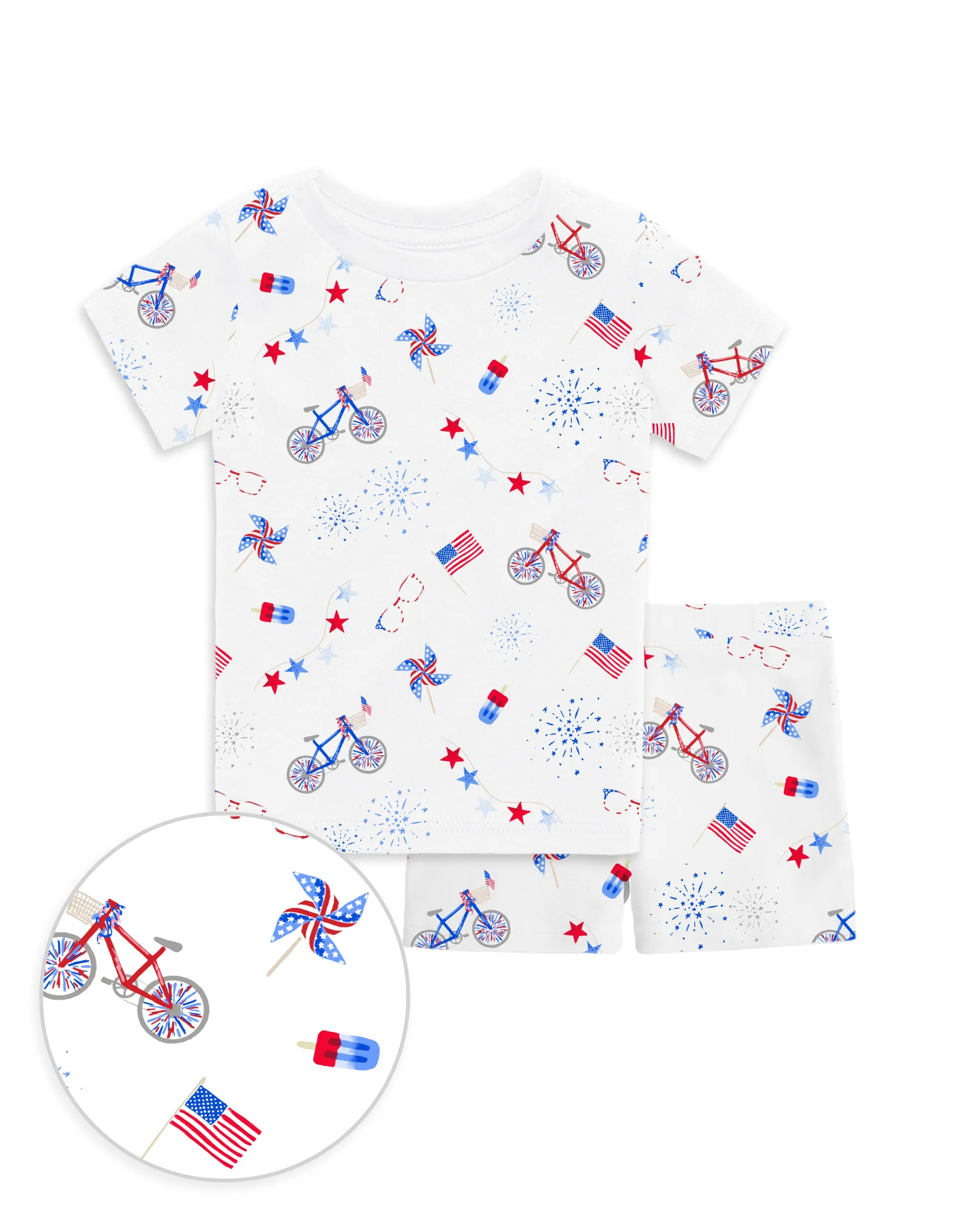 The Organic Short Sleeve Pajama Set [Bike Parade]