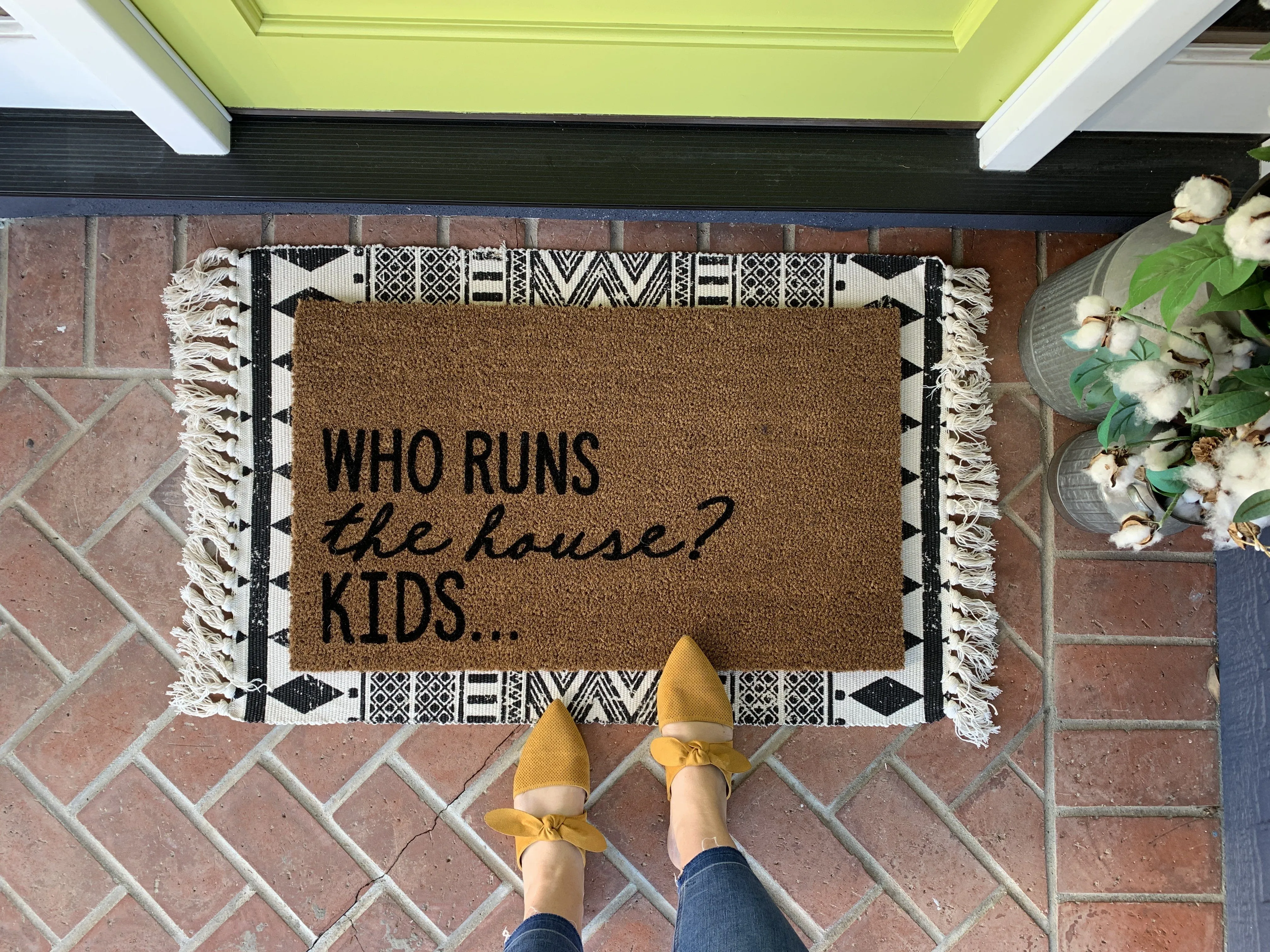 Who Runs The House...Kids Funny Doormat