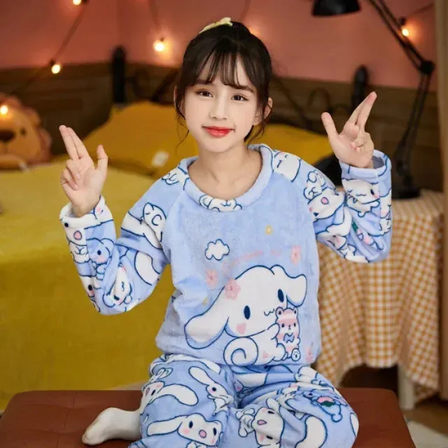 Winter Kids Flannel Pajamas Sets