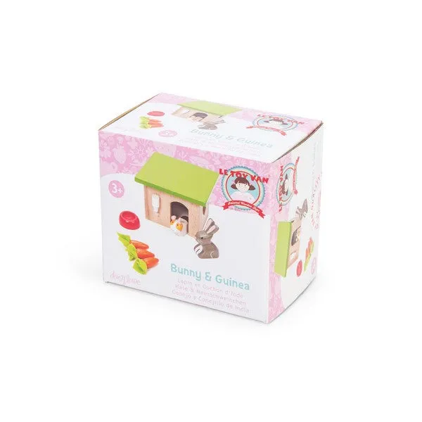 Wooden Bunny and Guinea Pig set for dolls houses