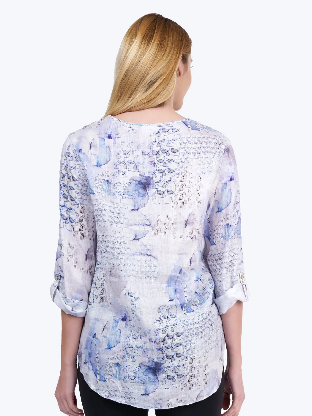 Xander Print- Linen Voile "Avlyne" Blouse