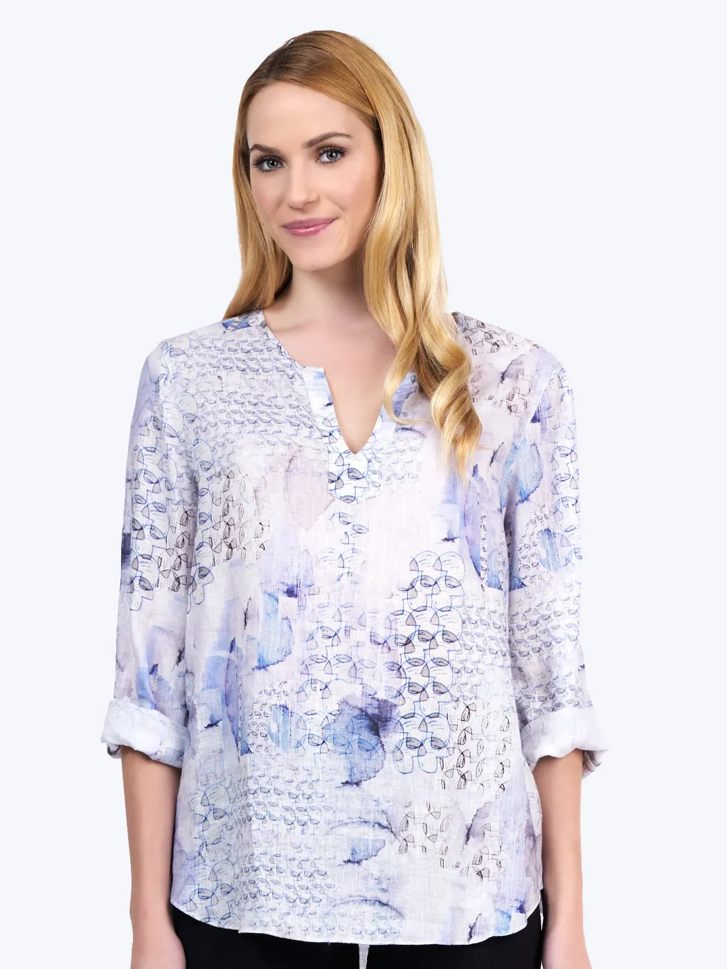 Xander Print- Linen Voile "Avlyne" Blouse